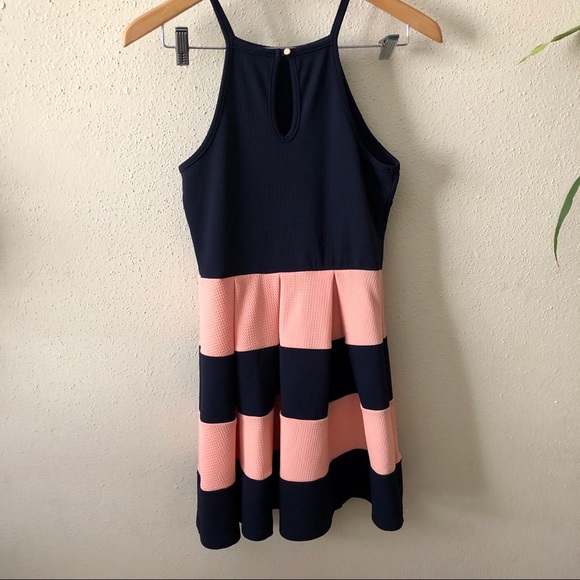 ‼️sold‼️ Agaci pink and navy striped  dress - Picture 5 of 6